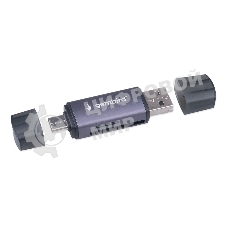Кард-ридер Gembird FD2-MSD-6/серый/TF/Micro-SD/Micro-SDHC/Micro-SDXC/SD/USB Type-C/USB (OTG)/алюминий