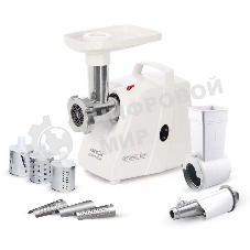 Мясорубка электрическая Аксион М34.02 белый, 1500 Вт, 1.7 кг/мин, защита от перегрузки, насадки - 5