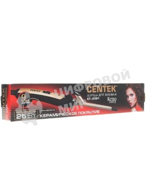 Щипцы для завивки волос Centek CT-2091 черный/золотистый, 9 мм, 200 °C, 1 режим