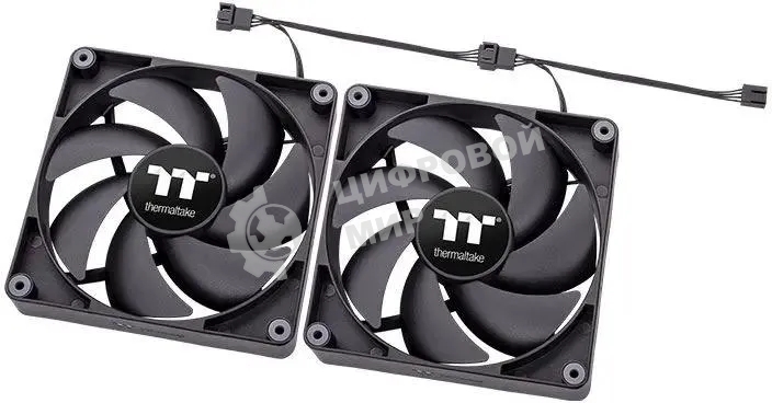 Комплект вентиляторов для корпуса Thermaltake CT120 (2 шт.) черный, 120 мм, 2000 об/мин, 25.8 дБ, 4 pin