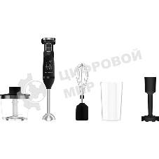 Блендер погружной Willmark WHB-1155BS(soft touch,стак.600мл.,венчик, нас.пюре,измельч, черный 1000W)