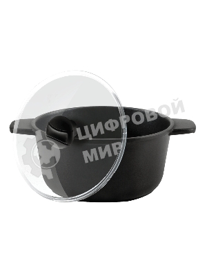 Кастрюля Maunfeld Osvald MF22SVLD03CR универсальная из литого алюминия со стеклянной крышкой, 3 л