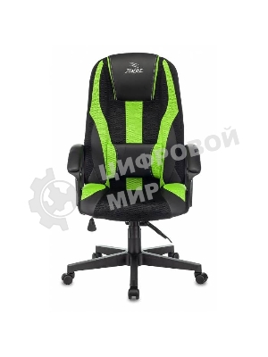 Кресло Бюрократ Zombie 9 черный/салатовый, экокожа, 120 кг, механизм качания