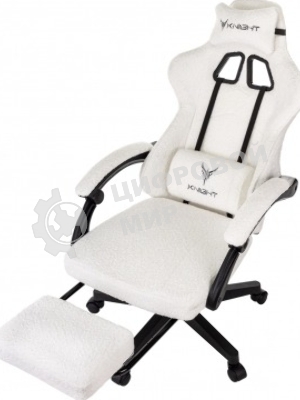 Кресло Knight Lord/F Camby 01 молочный, ткань, подголовник, подставка для ног