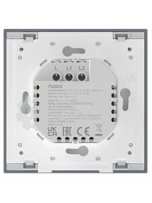 Выключатель двухклавишный без нейтрали Aqara Smart Wall Switch H1 EU (WS-EUK02 graphite) 