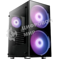Компьютерный корпус Aerocool/Formula Python (3xUSB, 2xAudio, 0.5 мм,2x200 мм FAN, прозрачная стенка-закаленное стекло, ATX, без БП)