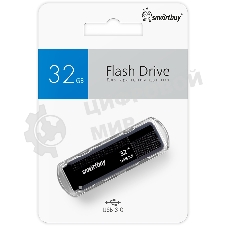 Флешка USB Smartbuy Dock black (SB32GbDK-K3), 32Gb, USB 3.0, R/W 45/12, черный