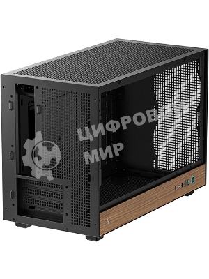 Корпус DeepCool CH260 Wood, Micro-Tower, чёрный