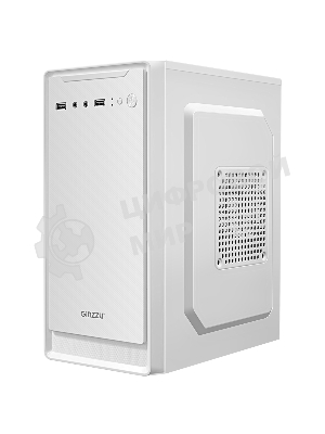 Компьютерный корпус MiniTower Ginzzu B185 White mATX,2xUSB 2.0, белый,w/o PSU, w/o fan (Ginzzu B185)