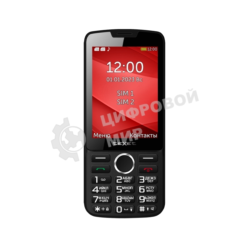 Мобильный телефон teXet TM-308 черный-красный