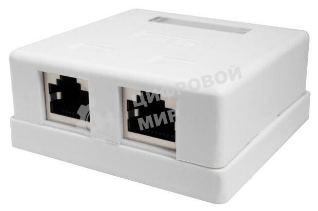 Розетка компьютерная Suprlan 10-0308-1 наклад. RJ45 2 кат. 5E FTP белый