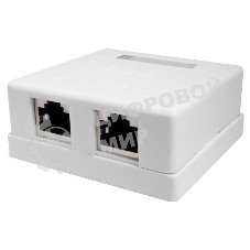 Розетка компьютерная Suprlan 10-0308-1 наклад. RJ45 2 кат. 5E FTP белый