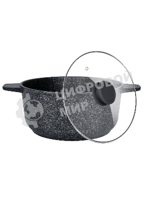 Кастрюля Maunfeld GRETA MF24GRTT01CR из литого алюминия со стеклянной крышкой, 24 см, 4 л