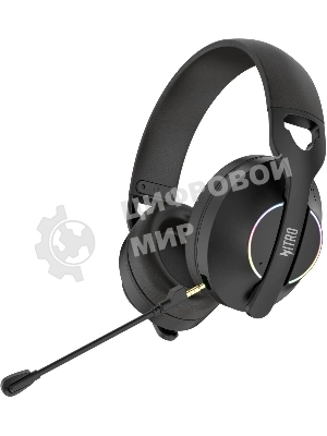 Гарнитура Acer OHR400 чёрный, беспроводная + проводная, USB/mini jack 3.5 мм, до 45 ч, подсветка