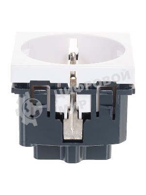 Механизм розетки 1-м СП Mosaic New 2мод. с заземл. бел. Leg 077210