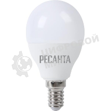 Лампа светодиодная Ресанта LL-R-G45-7W-230-3K-E14 шар, 7 Вт, тепл., Е14