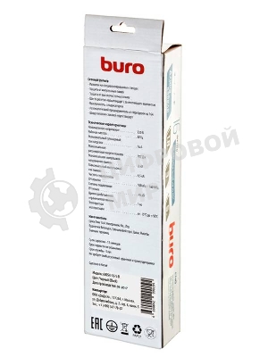 Сетевой фильтр Buro 600SH-16-5-B 5 м, 6 розеток, черный, коробка