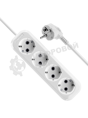 Удлинитель с заземлением Defender R340 16 А, 3 м, заземление