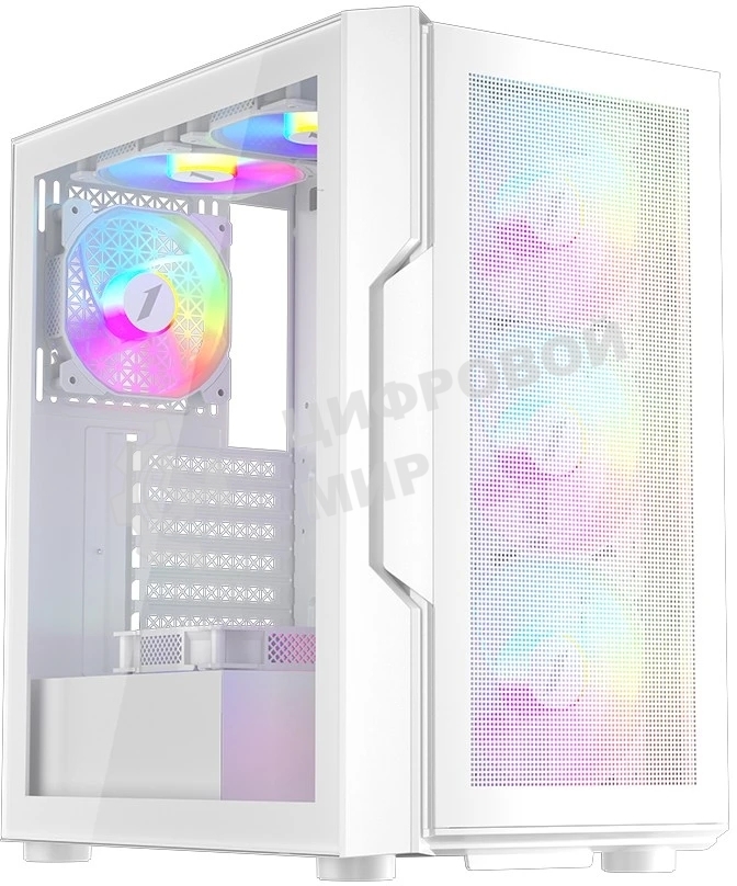 Компьютерный корпус 1STPLAYER TRILOBITE T7-P белый, ATX, 4x120мм LED fans