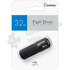 Флешка USB SmartBuy CLUE black (SB32GbCLU-K3), 32Gb, USB 3.0/3.1, R/W 70/25, черный