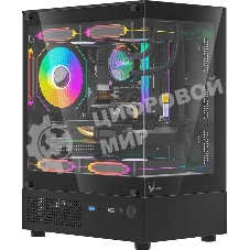 Компьютерный корпус MiniTower AeroCool/Formula Crystal Z1CM PLUS AR black (mATX, без БП, USB Type-A+USB Type-C) (Crystal Z1CM Plus Black AR)