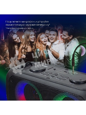 Колонка портативная Hyundai H-PS1030 черный/черный 40 Вт 2.0 BT 10м 3600mAh