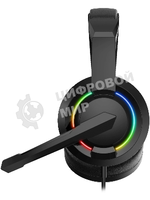 Гарнитура Oklick HS-L315G чёрный, проводная, 3.5 мм, подсветка