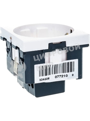 Механизм розетки 1-м СП Mosaic New 2мод. с заземл. бел. Leg 077210