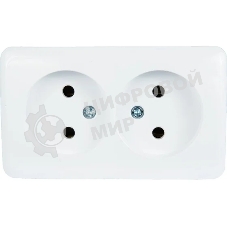 Розетка 2-м ОП Viola 16А IP20 без заземл. белый LEZARD 751-0200-128