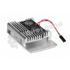 Корпус Qumo Aluminum case with double black fans, Raspberry Pi 4, silver(RS009)
