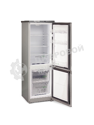 Холодильник Бирюса C418 серебристый металлопласт двухкамерный 125/55л морозилка снизу