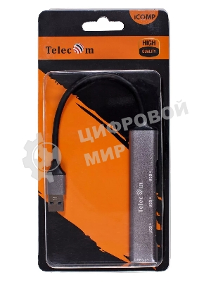 Переходник USB 3.0 -->USB3.0+3 USB2.0, Aluminum Shell, 0.2м Telecom TA308U