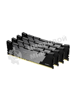 Оперативная память Kingston Fury Renegade, DDR4, 64GB (4x16GB), 3200MHz, CL16, DIMM, радиатор, черный