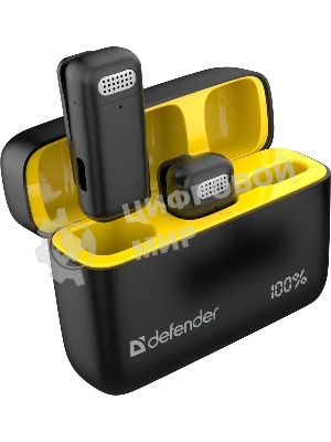 Петличный микрофон DEFENDER (64139) Talky-139 wrls, черный, кейс, 2шт