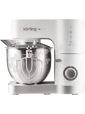 Кухонная машина Korting KKM 0105 Polar мощность 1200 Вт, 7 насадок (планетарный миксер с 3-мя насадками, мясорубка, насадка для колбас, насадка для кеббе, насадка-блендер), объем чаши 5.5 л, 8 скоростей, импульсный режим, механическое управление, белый