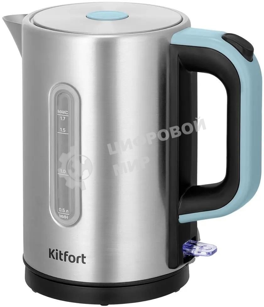 Чайник электрический Kitfort КТ-8703 1.7л. 2200Вт нержавеющая сталь/черный корпус: нерж.сталь/пластик