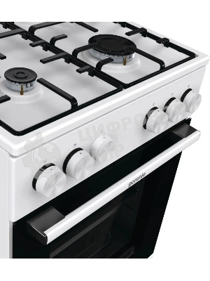 Плита газовая Gorenje GG5A10WH белый, конфорок 4 газовых, духовка 70 л, 50 см x 85 см x 59.4 см