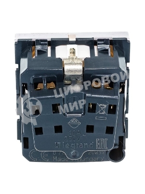 Механизм розетки 1-м СП Mosaic New 2мод. с заземл. бел. Leg 077210