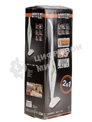 Пылесос вертикальный Mystery MVC-1118 белый/зеленый, питание от аккумулятора, 300 Вт, уборка сухая, пылесборник 0.5 л, работа от АКБ max 30 мин