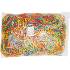 Резинки для купюр Buro d=60 мм, ширина 1.5 мм, 1000 гр, ассорти, пластиковый пакет