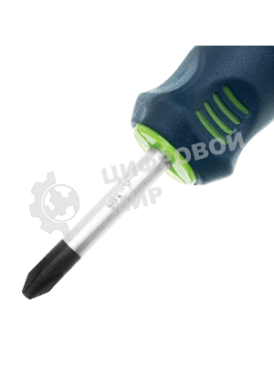 Отвертка Сибртех PH2 х 38 мм, CrV, двухкомпонентная рукоятка