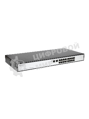 Коммутатор неуправляемый PoEORIGO OS1218P/190W/A1A 16x100Base-TX PoE+, 2x1000Base-T, PoE-бюджет 190 Вт, корпус металл