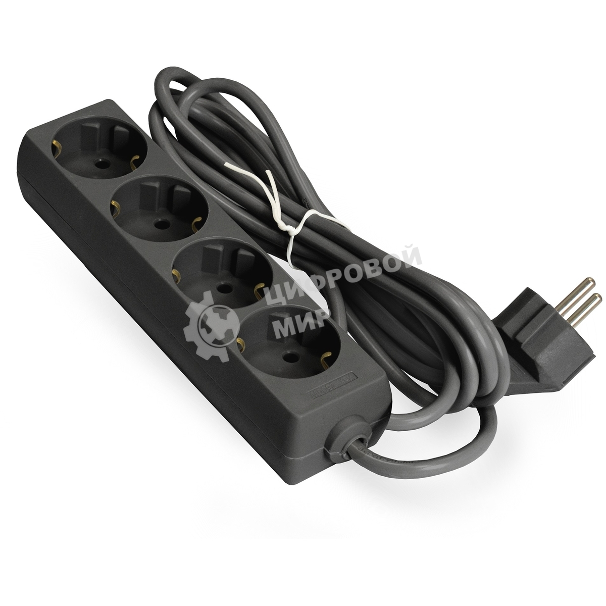 Удлинитель ExeGate ECE-4-3B (EX285813RUS), черный, 3 м, Евровилка с заземлением, 4 евророзетки с заземлением, 2200 Вт