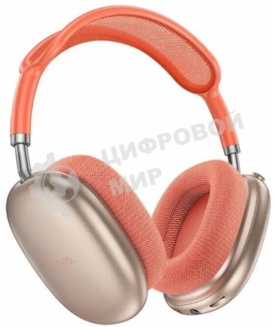 Беспроводные/проводные наушники Hoco W55 розовый, накладные, Bluetooth + проводной