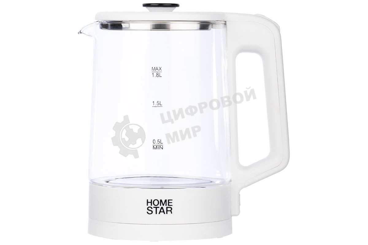 Чайник Homestar HS-1008 (1.8 л), стекло, белый