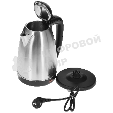 Чайник электрический Galaxy GL 0321 серый, металл, 2000 Вт, 2,5 л, корпус из нержавеющей стали AISI 304, скрытый нагревательный элемент из нержавеющей стали AISI 304, индикатор работы