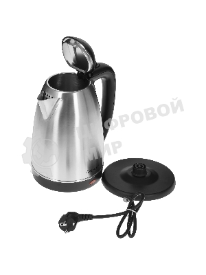 Чайник электрический Galaxy GL 0321 серый, металл, 2000 Вт, 2,5 л, корпус из нержавеющей стали AISI 304, скрытый нагревательный элемент из нержавеющей стали AISI 304, индикатор работы