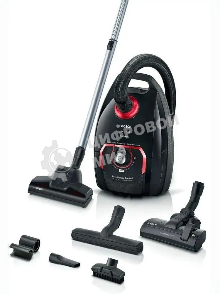 Пылесос Bosch BGL8POW3A черный, 650/890 Вт, уборка сухая, пылесборник мешок 5 л