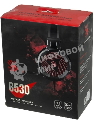 Гарнитура A4Tech Bloody G530 чёрный/серый, проводная, подсветка