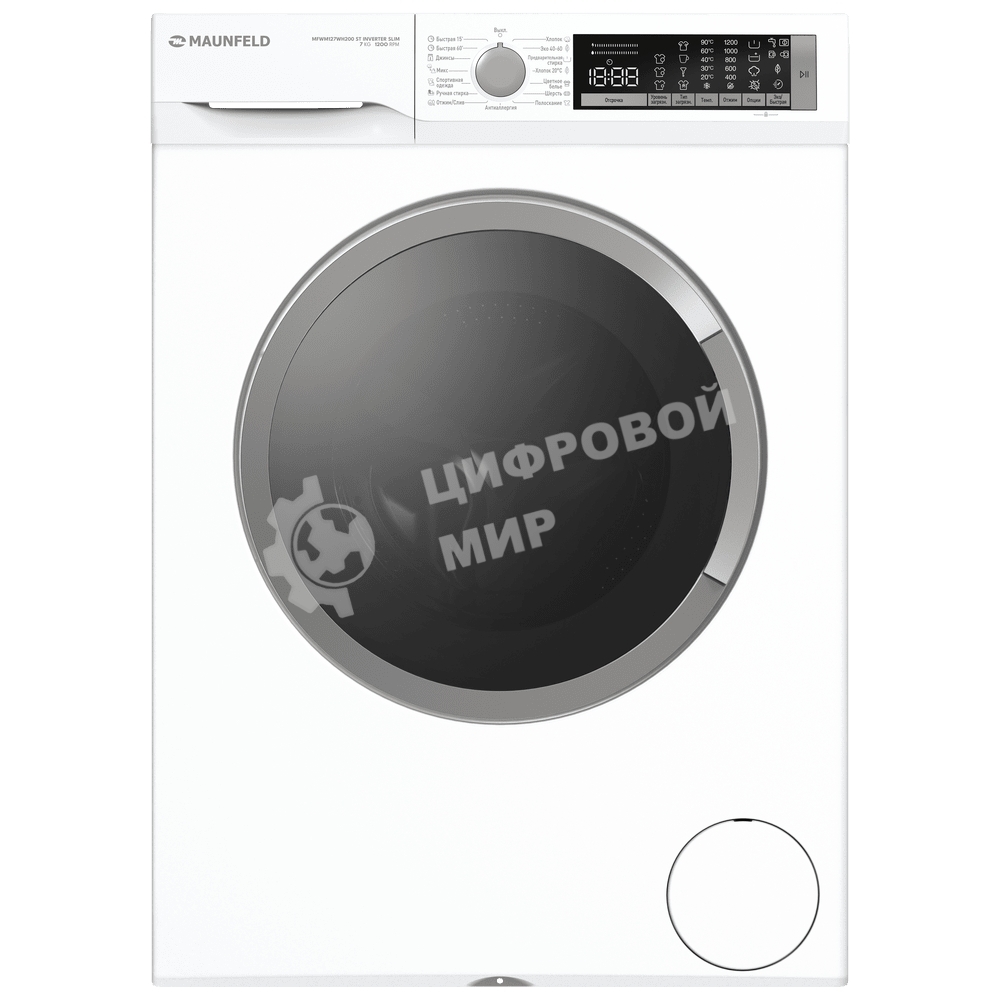 Стиральная машина с инвертором и паром MAUNFELD MFWM127WH200 ST INVERTER SLIM